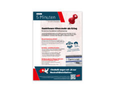 Flugblatt 5 Minuten Nr. 1 «Sanktionen töten mehr als Krieg»
