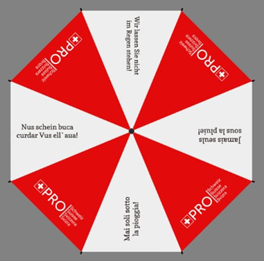 "Pro Schweiz" Regenschirm (Knirps)